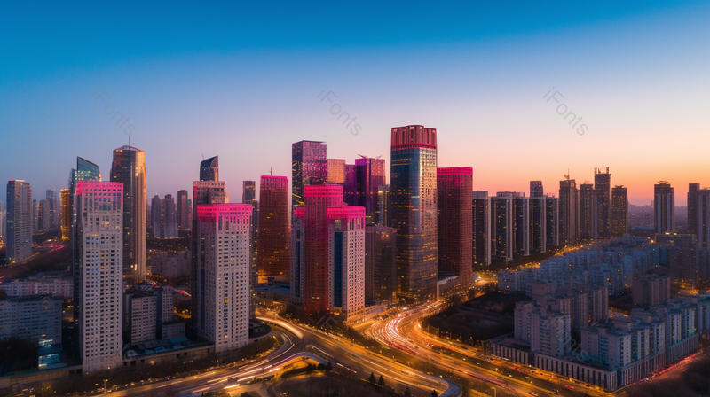 高清的图片城市建筑风光风景大街夜景天蓝黄昏,高清,摄影图,摄影图片,图片大全,摄影图免费下载